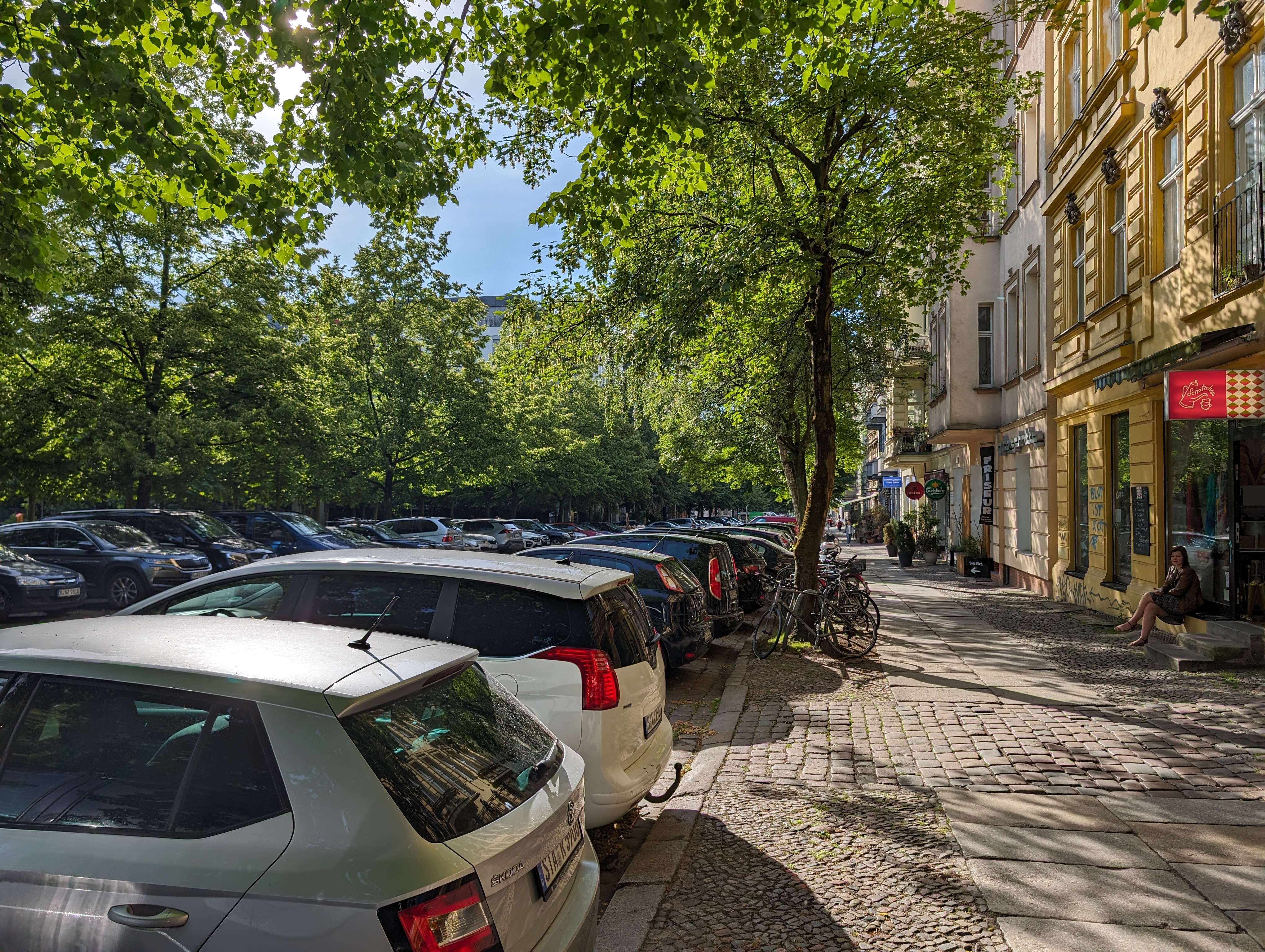 A tree-lined street in Berlin